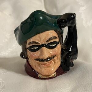 Royal Doulton Dick Turpin 4" Character Toby Jug D6535 Mask Up 1959 Vintage Mug
